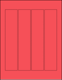 Sheet of 1.69" x 8.43" True Red labels