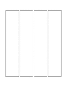Sheet of 1.69" x 8.43" Standard White Matte labels