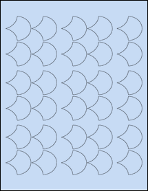 Sheet of 1.451" x 1.3898" Pastel Blue labels