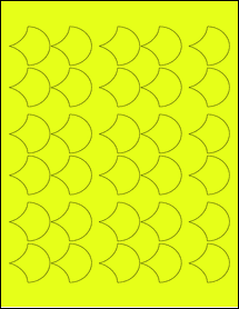 Sheet of 1.451" x 1.3898" Fluorescent Yellow labels