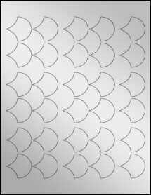Sheet of 1.451" x 1.3898" Silver Foil Inkjet labels