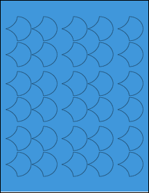 Sheet of 1.451" x 1.3898" True Blue labels