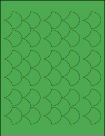 Sheet of 1.451" x 1.3898" True Green labels