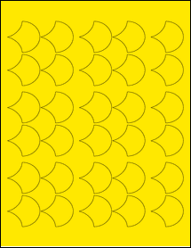 Sheet of 1.451" x 1.3898" True Yellow labels