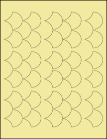 Sheet of 1.451" x 1.3898" Pastel Yellow labels