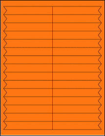Sheet of 4" x 0.6689" Fluorescent Orange labels