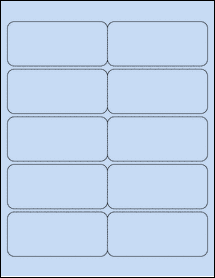 Sheet of 3.99606" x 1.77165" Pastel Blue labels