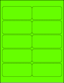 Sheet of 3.99606" x 1.77165" Fluorescent Green labels