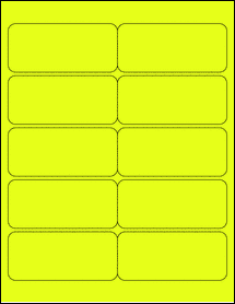 Sheet of 3.99606" x 1.77165" Fluorescent Yellow labels