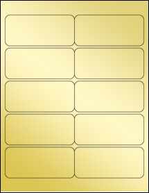 Sheet of 3.99606" x 1.77165" Gold Foil Laser labels