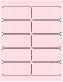 Sheet of 3.99606" x 1.77165" Pastel Pink labels