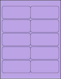 Sheet of 3.99606" x 1.77165" True Purple labels