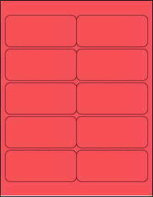 Sheet of 3.99606" x 1.77165" True Red labels