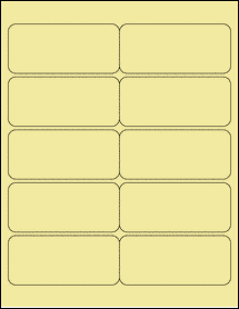 Sheet of 3.99606" x 1.77165" Pastel Yellow labels