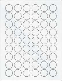 Sheet of 0.985" Circle Clear Matte Inkjet labels