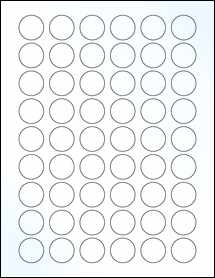 Sheet of 0.985" Circle Clear Gloss Inkjet labels