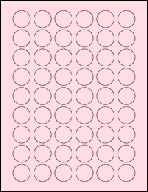 Sheet of 0.985" Circle Pastel Pink labels
