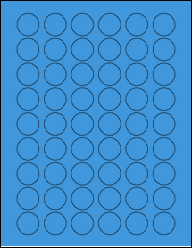 Sheet of 0.985" Circle True Blue labels