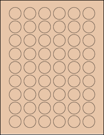 Sheet of 0.985" Circle Light Tan labels
