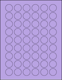 Sheet of 0.985" Circle True Purple labels