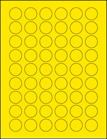 Sheet of 0.985" Circle True Yellow labels