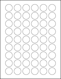 Sheet of 0.985" Circle Weatherproof Gloss Inkjet labels