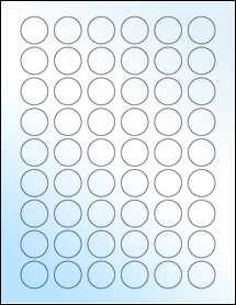 Sheet of 0.985" Circle White Gloss Laser labels