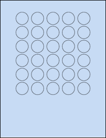 Sheet of 1" Circle Pastel Blue labels