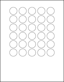 Sheet of 1" Circle 100% Recycled White labels