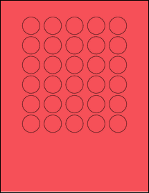 Sheet of 1" Circle True Red labels