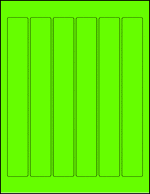 Sheet of 1.1875" x 9.0625" Fluorescent Green labels