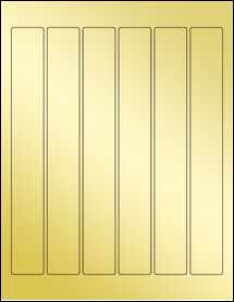 Sheet of 1.1875" x 9.0625" Gold Foil Laser labels