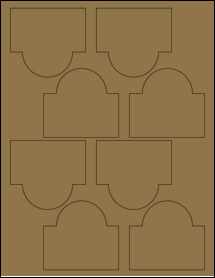 Sheet of 3" x 2.75" Brown Kraft labels