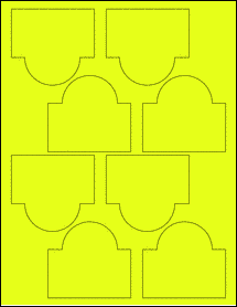 Sheet of 3" x 2.75" Fluorescent Yellow labels