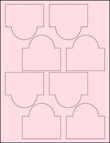 Sheet of 3" x 2.75" Pastel Pink labels