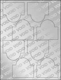 Sheet of 3" x 2.75" Void Silver Polyester labels