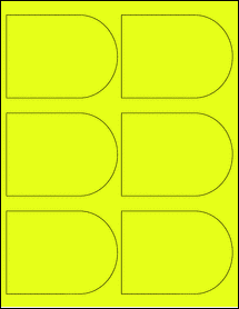 Sheet of 3.986" x 2.972" Fluorescent Yellow labels