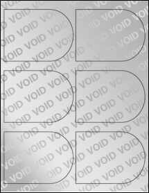 Sheet of 3.986" x 2.972" Void Silver Polyester labels