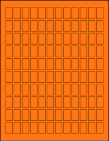 Sheet of 0.525" x 0.875" Fluorescent Orange labels
