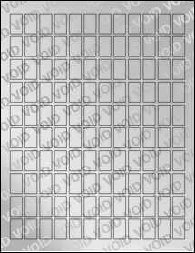 Sheet of 0.525" x 0.875" Void Silver Polyester labels