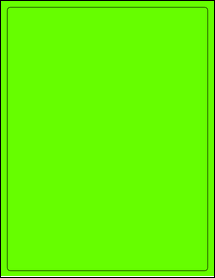 Sheet of 8" x 10.5" Fluorescent Green labels