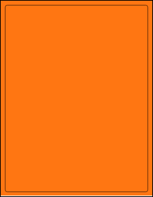 Sheet of 8" x 10.5" Fluorescent Orange labels