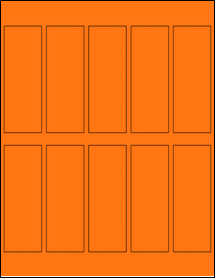 Sheet of 1.5" x 4.25" Fluorescent Orange labels
