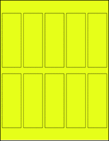 Sheet of 1.5" x 4.25" Fluorescent Yellow labels
