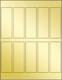 Sheet of 1.5" x 4.25" Gold Foil Laser labels