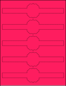 Sheet of 7.9931" x 1.9133" Fluorescent Pink labels