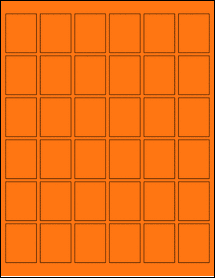 Sheet of 1.2292" x 1.5486" Fluorescent Orange labels