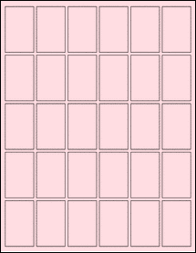 Sheet of 1.25" x 2" Pastel Pink labels