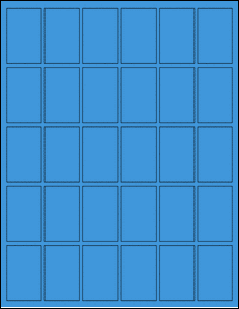 Sheet of 1.25" x 2" True Blue labels