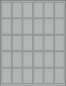 Sheet of 1.25" x 2" True Gray labels